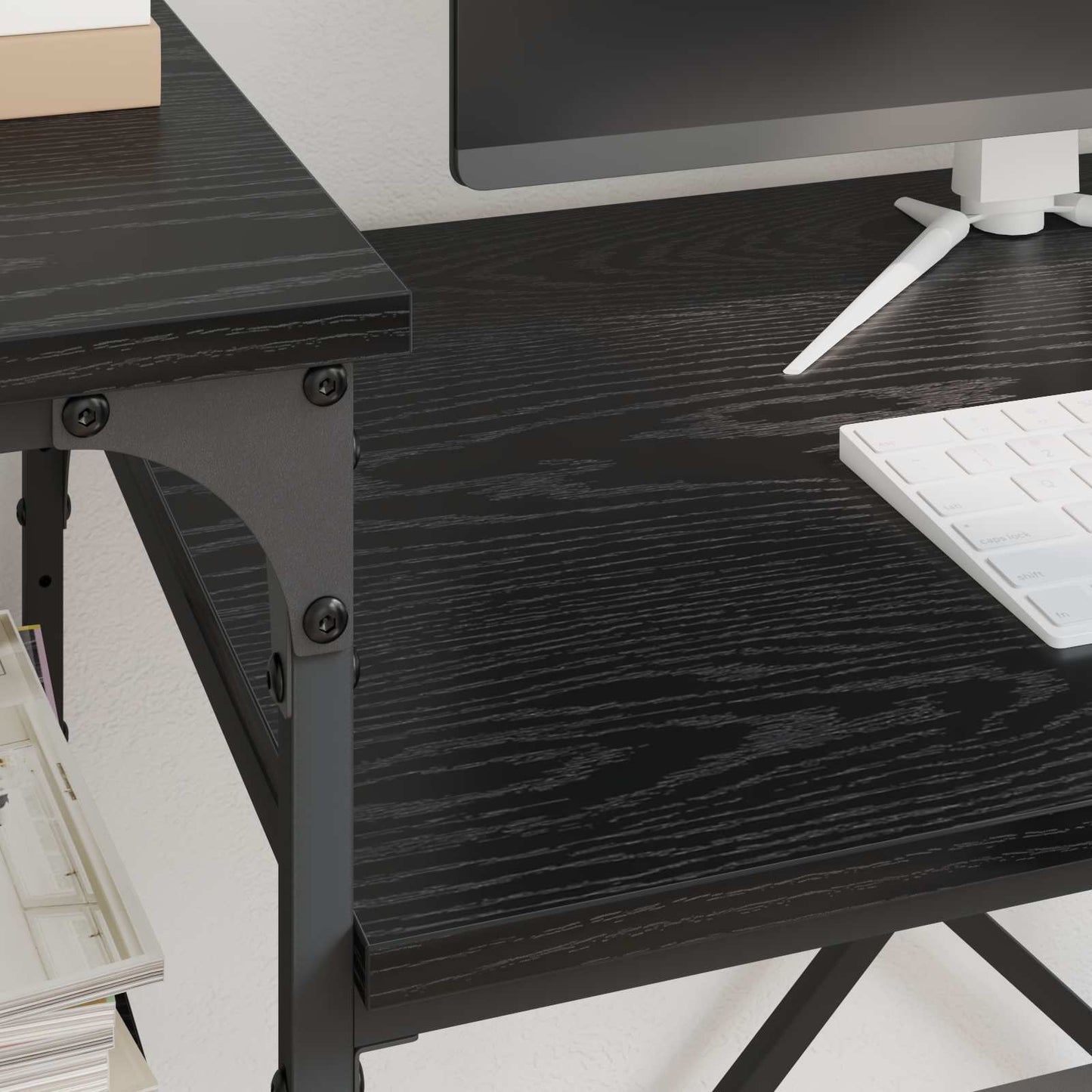 Desk Black Oak Engineered Wood 135 x 50 x 90 cm