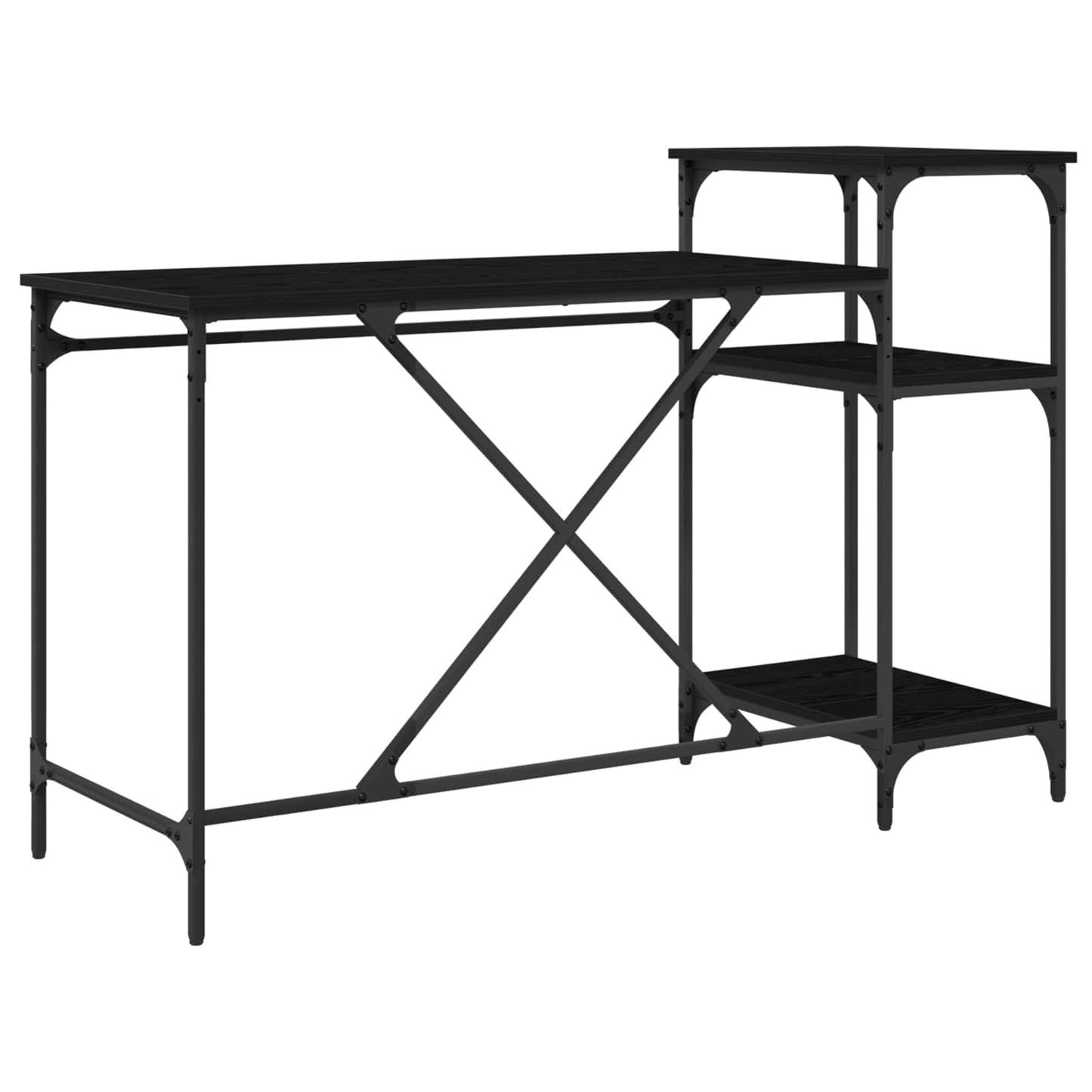 Desk Black Oak Engineered Wood 135 x 50 x 90 cm