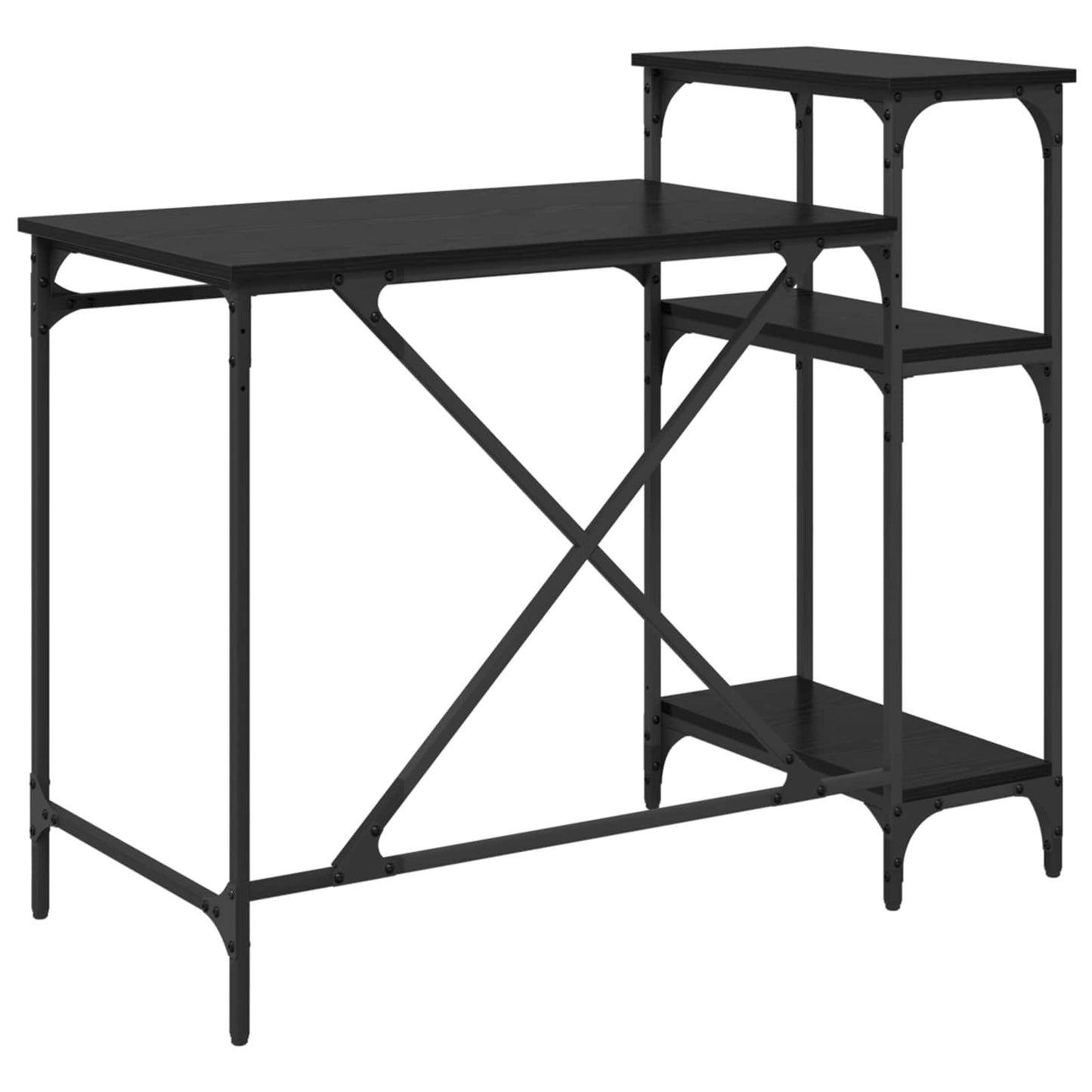 Desk Black Oak 105 x 50 x 90 cm Engineered Wood