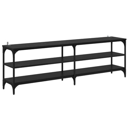 TV Cabinet 160 x 30 x 50 cm Black Oak Engineered Wood and Iron