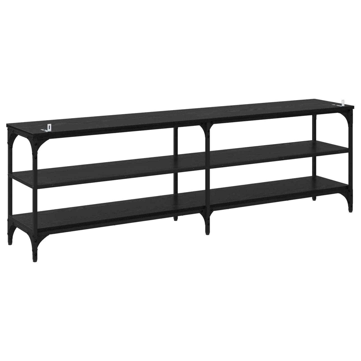 TV Cabinet 160 x 30 x 50 cm Black Oak Engineered Wood and Iron