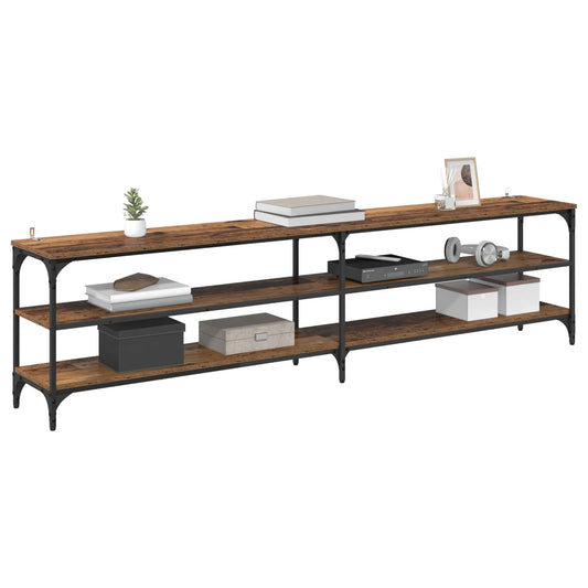 TV Cabinet Old Wood 200 x 30 x 50 cm Engineered Wood and Iron