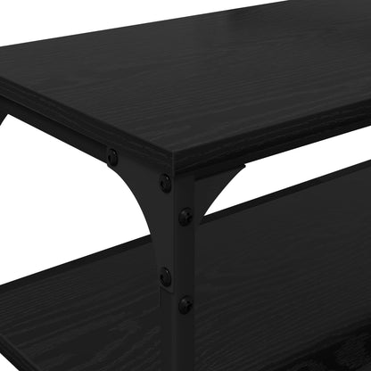TV Cabinet 200 x 30 x 50 cm Black Oak Engineered Wood and Iron
