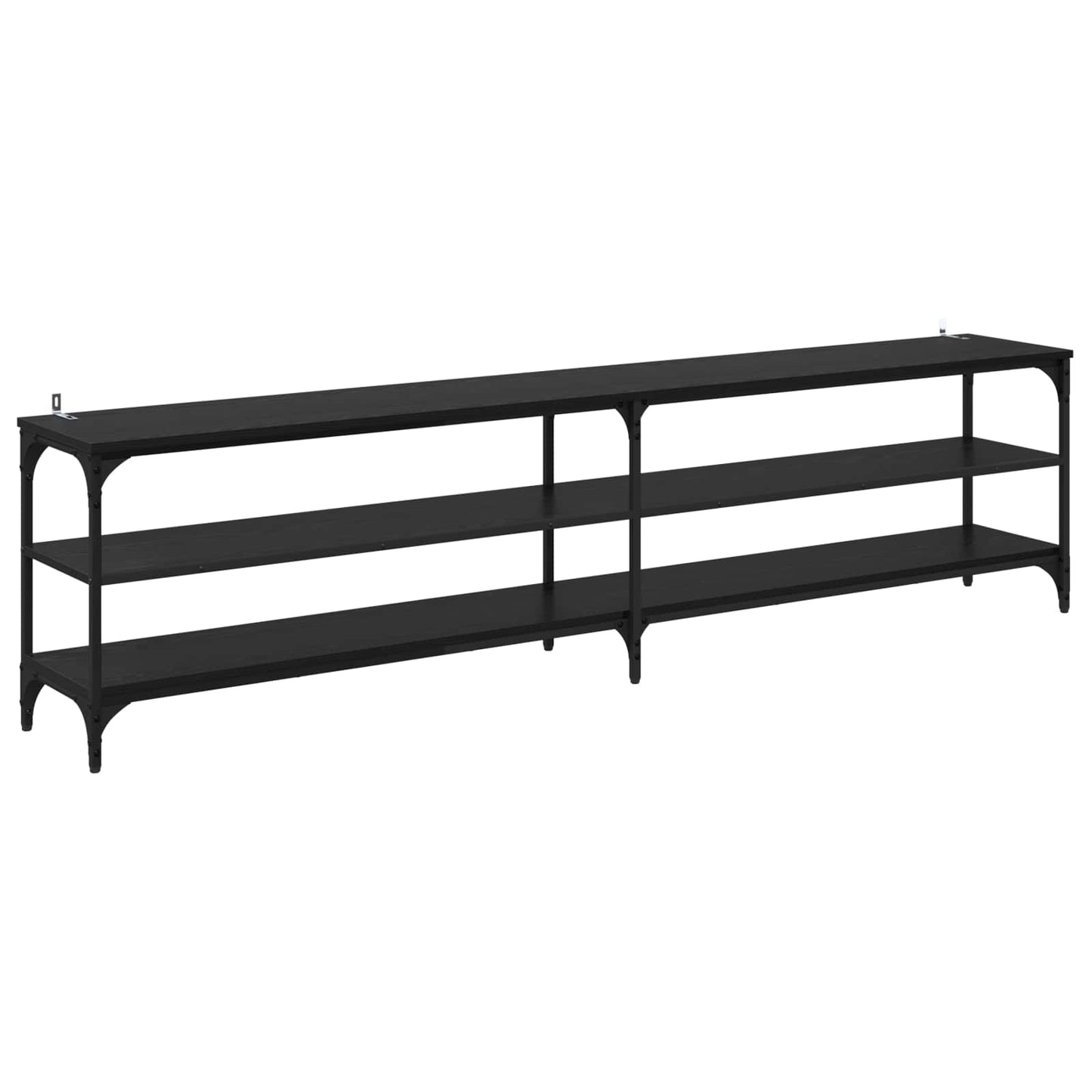 TV Cabinet 200 x 30 x 50 cm Black Oak Engineered Wood and Iron