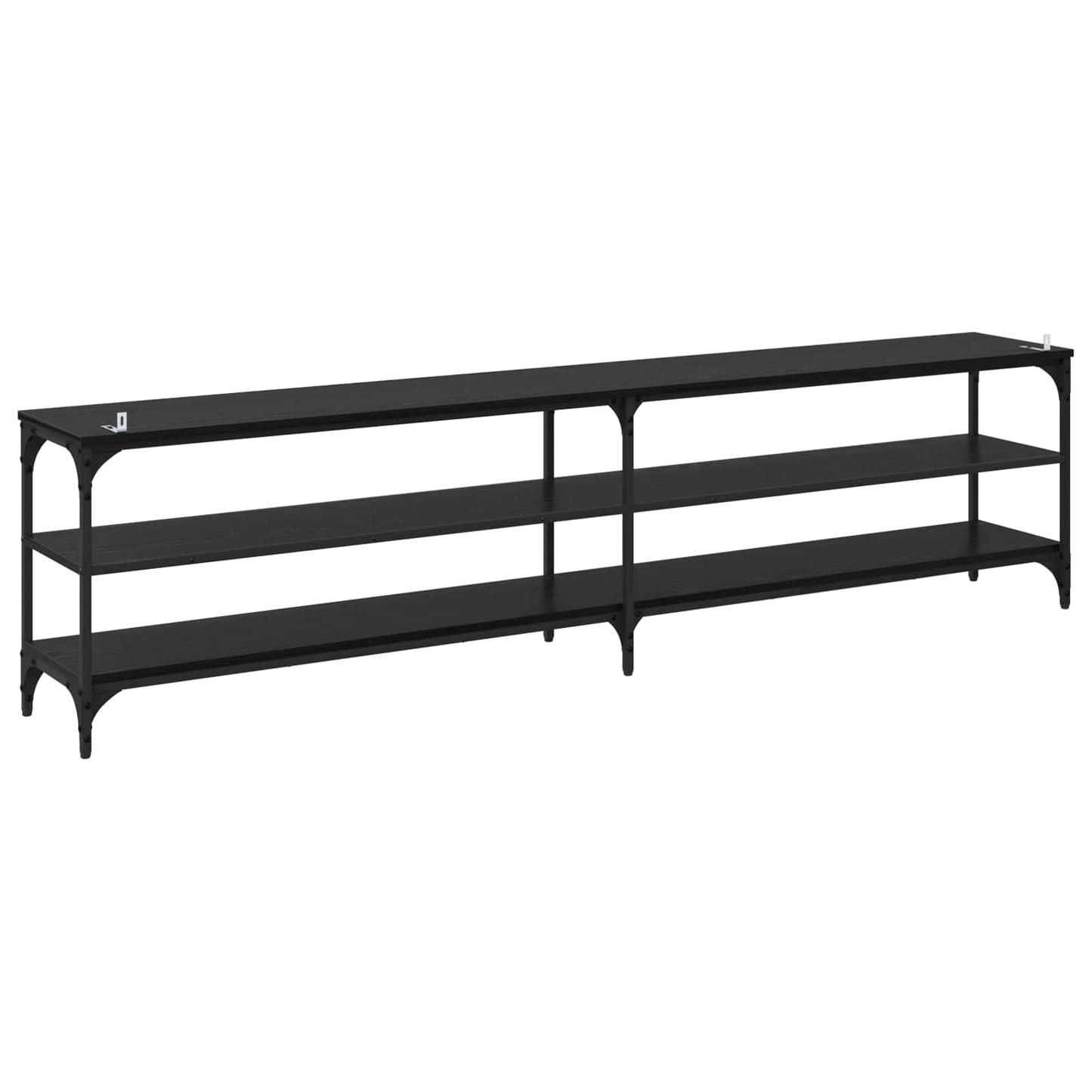 TV Cabinet 200 x 30 x 50 cm Black Oak Engineered Wood and Iron