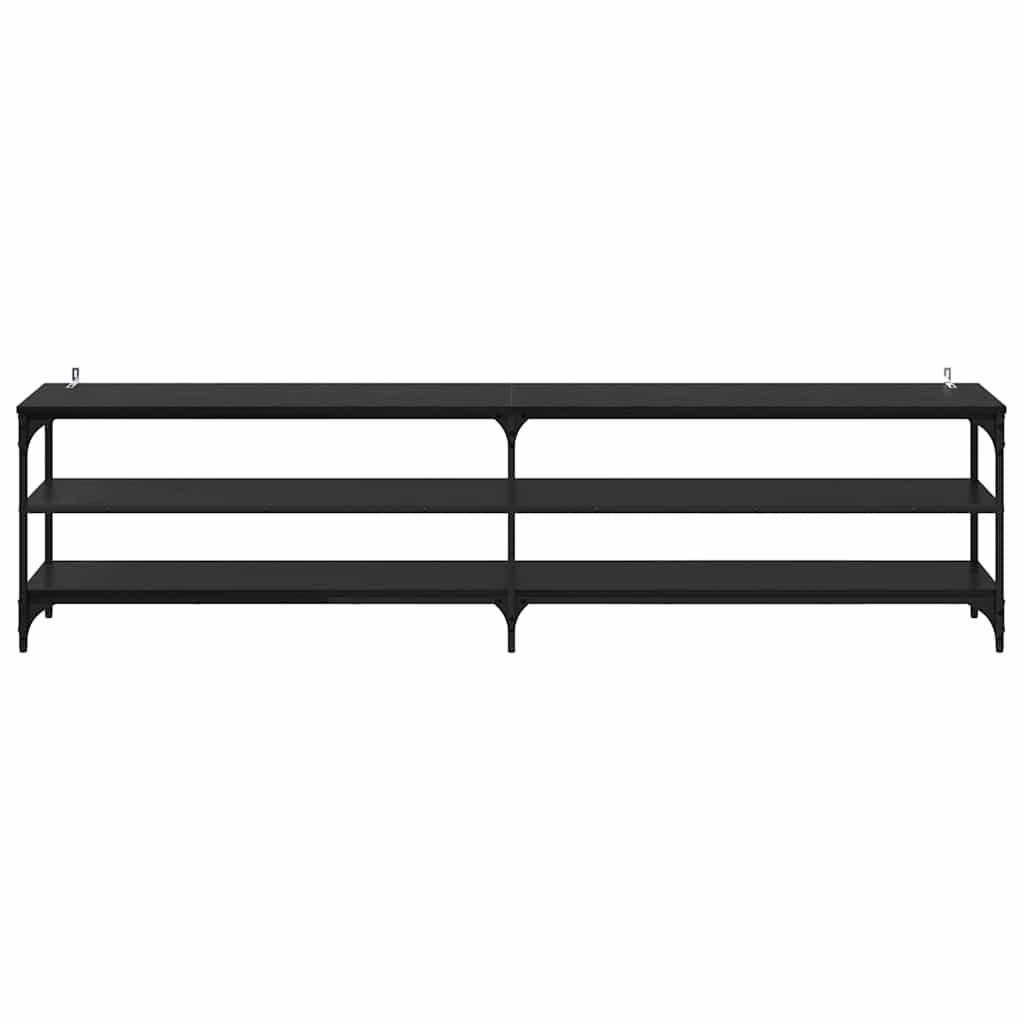 TV Cabinet Black Oak 200 x 30 x 50 cm Engineered Wood and Iron