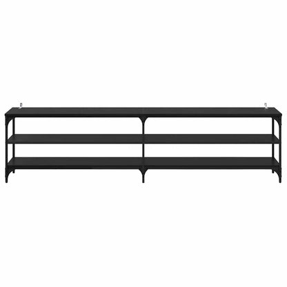 TV Cabinet Black Oak 200 x 30 x 50 cm Engineered Wood and Iron