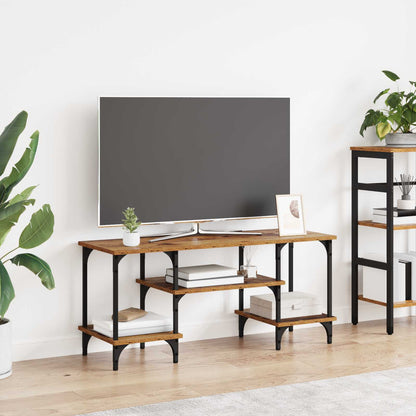 TV Cabinet Old Wood 102 x 35 x 45.5 cm Engineered Wood and Iron