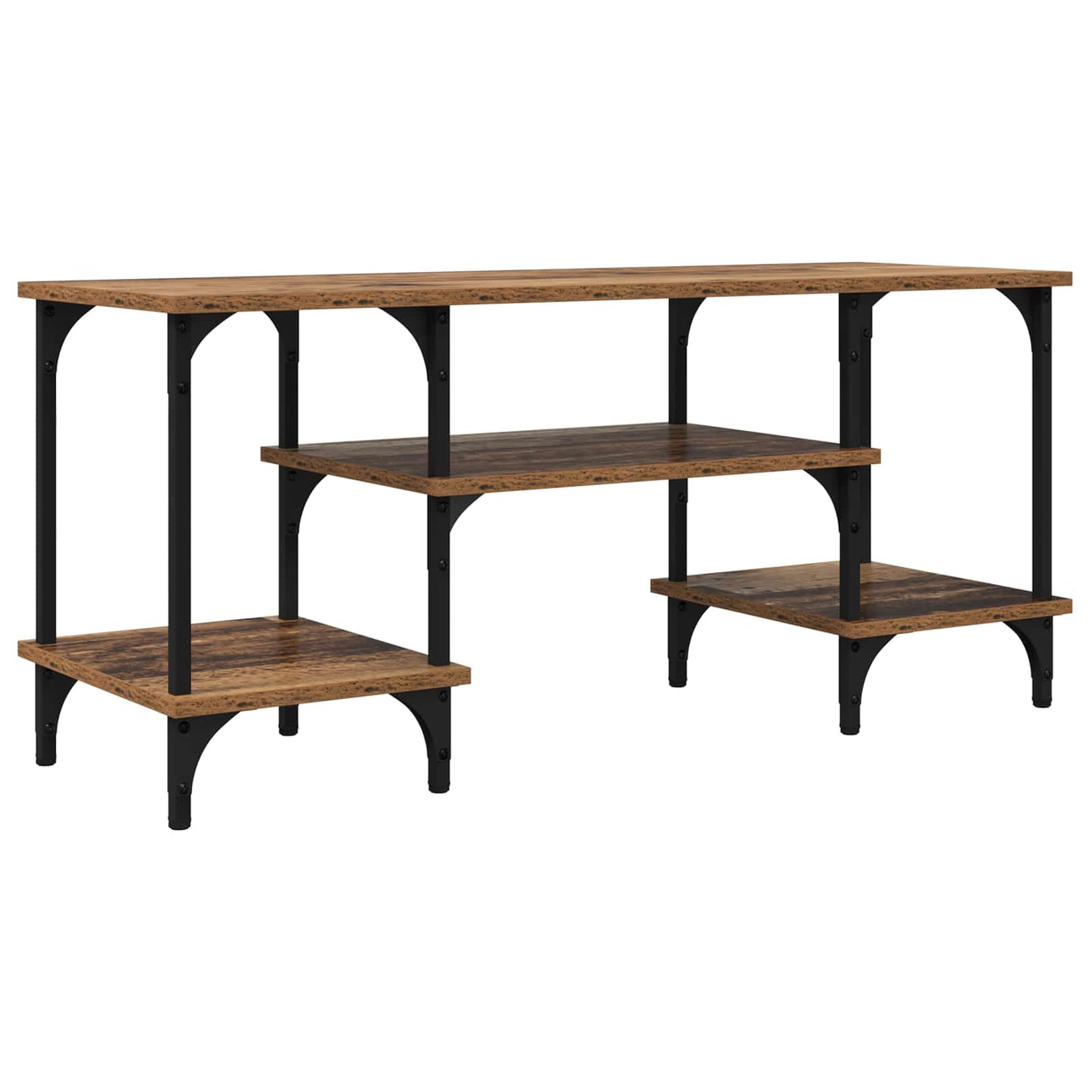 TV Cabinet Old Wood 102 x 35 x 45.5 cm Engineered Wood and Iron