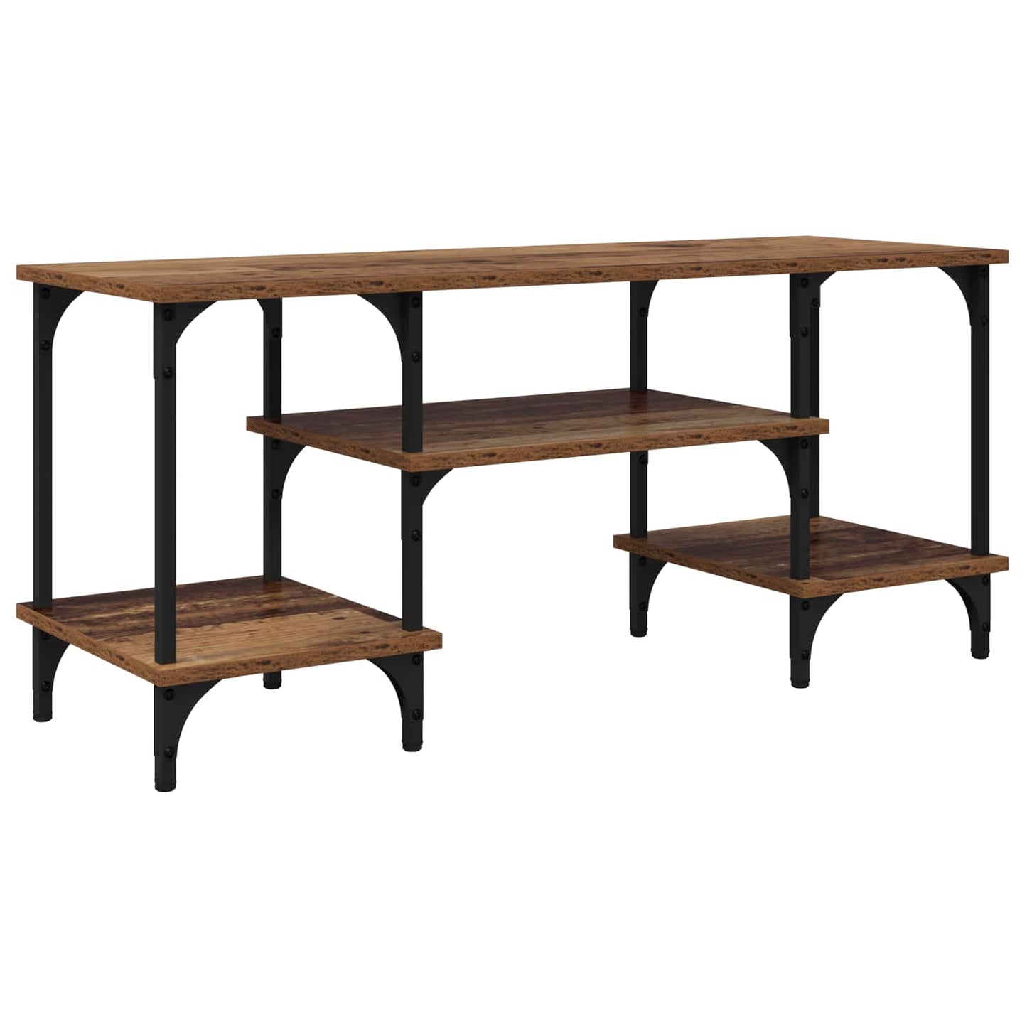 TV Cabinet Old Wood 102 x 35 x 45.5 cm Engineered Wood and Iron