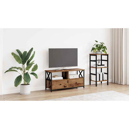 TV Cabinet Old Wood 90 x 33 x 45 cm Engineered Wood and Steel
