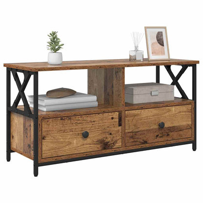 TV Cabinet Old Wood 90 x 33 x 45 cm Engineered Wood and Steel