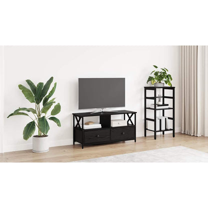 TV Cabinet Black Oak 90 x 33 x 45 cm Engineered Wood and Steel