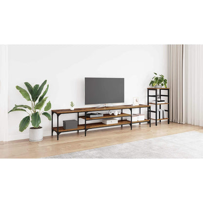 TV Cabinet Old Wood 201 x 35 x 45 cm Engineered Wood and Iron