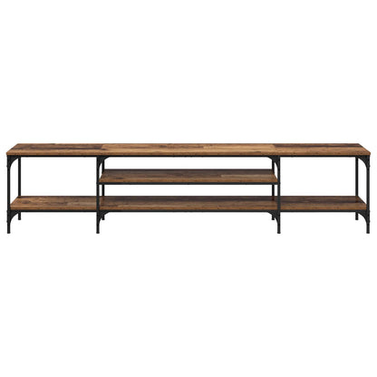 TV Cabinet Old Wood 201 x 35 x 45 cm Engineered Wood and Iron