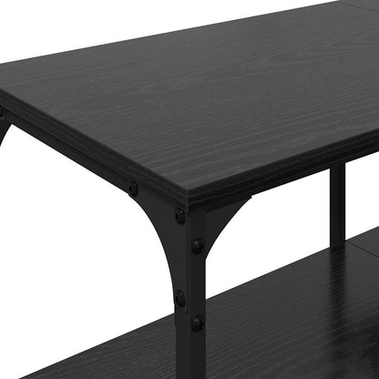 TV Cabinet Black Oak 201 x 35 x 45 cm Engineered Wood and Iron