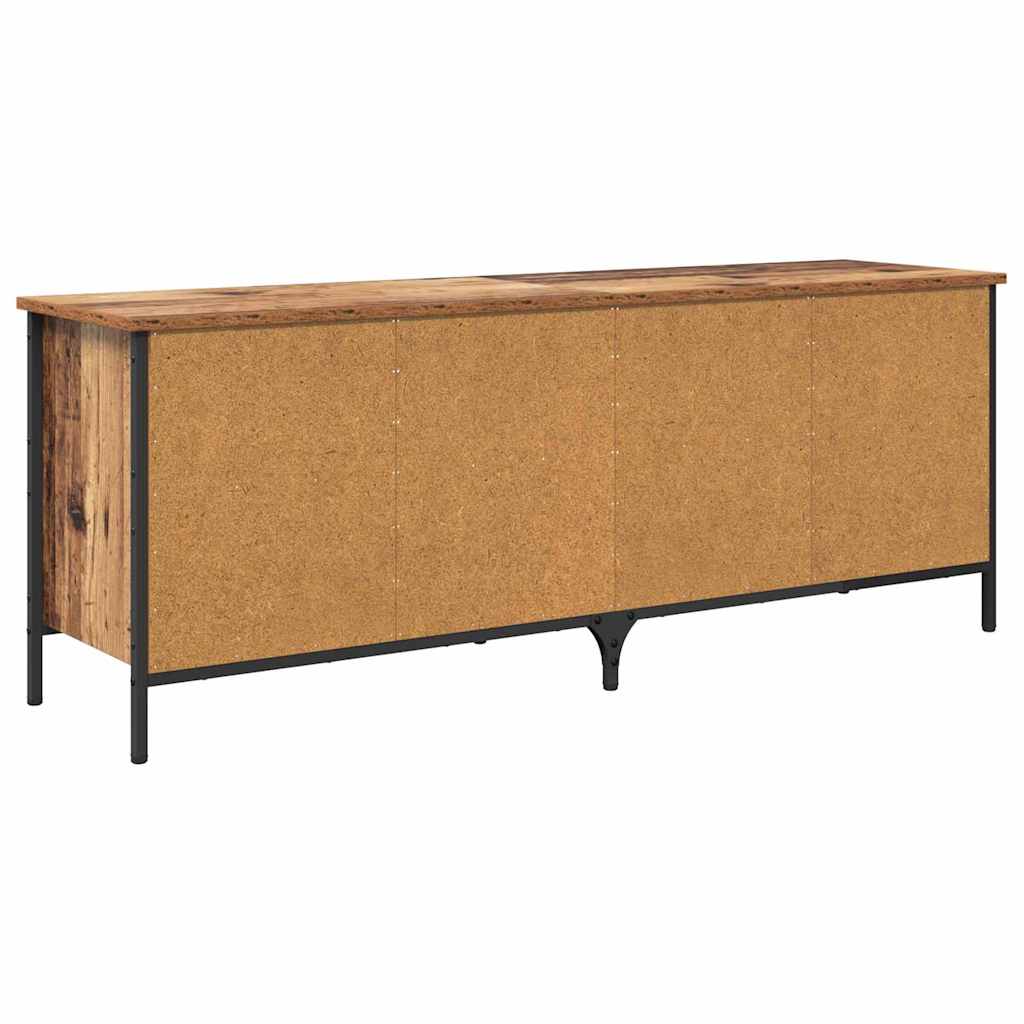 Shoe Cabinet Old Wood 131 x 35 x 50 cm Engineered Wood and Iron