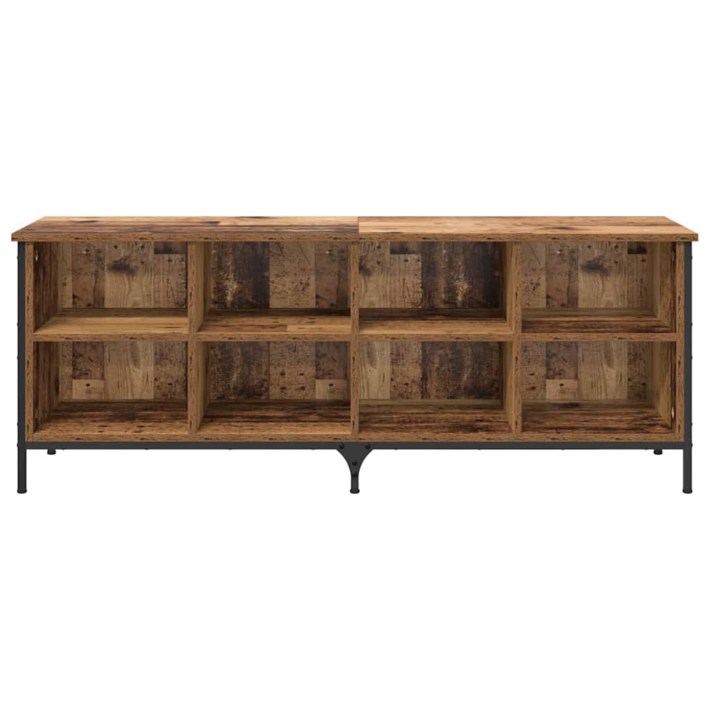 Shoe Cabinet Old Wood 131 x 35 x 50 cm Engineered Wood and Iron