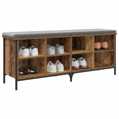 Shoe Cabinet Old Wood 131 x 35 x 50 cm Engineered Wood and Iron