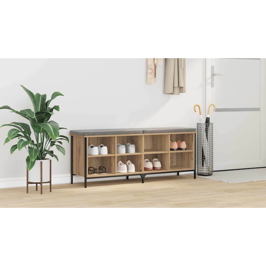 Shoe Cabinet with Shelf Artisan Oak 131 x 35 x 50 cm