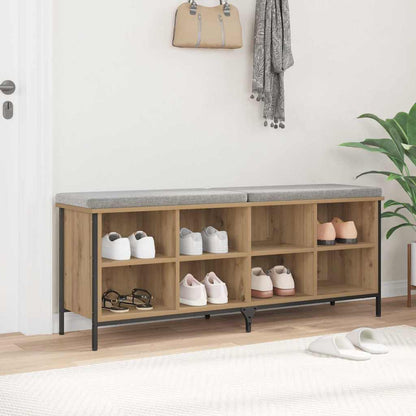Shoe Cabinet 131 x 35 x 50 cm Engineered Wood and Iron