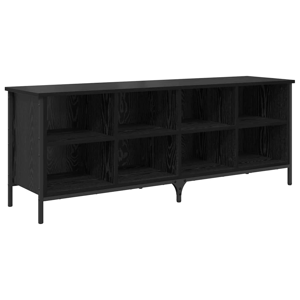 Shoe Cabinet with Shelf with Storage Black Oak 131 x 35 x 50 cm