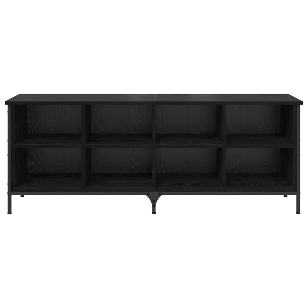 Shoe Cabinet with Shelf with Storage Black Oak 131 x 35 x 50 cm