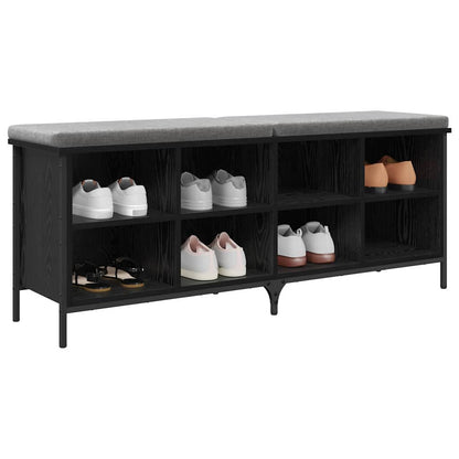 Shoe Cabinet with Shelf with Storage Black Oak 131 x 35 x 50 cm