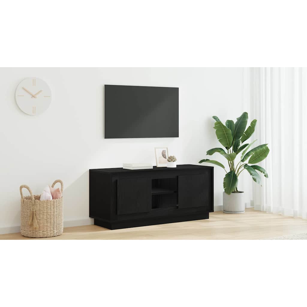 TV Cabinet Black Oak 102 x 35 x 45 cm Engineered Wood