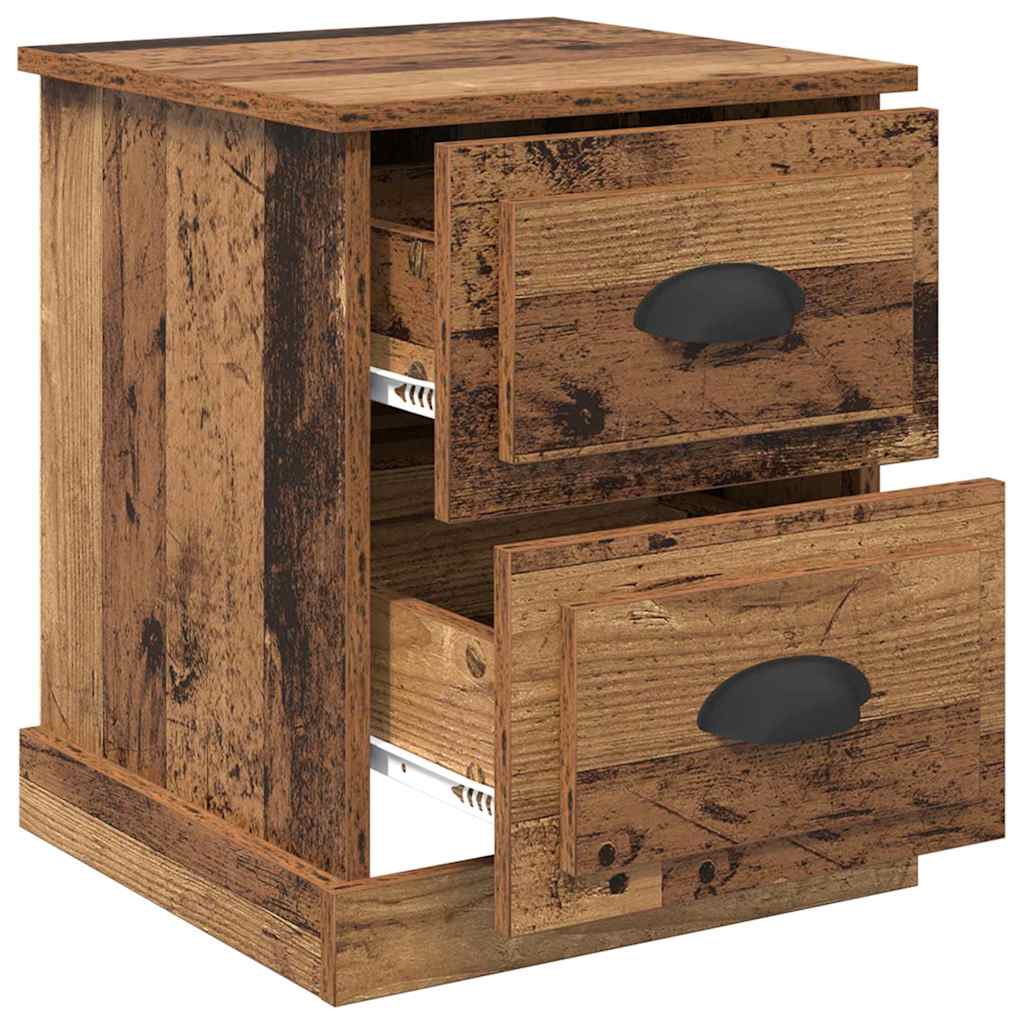 Bedside Cabinet with Drawer 2 pcs Old Wood 39 x 39 x 47.5 cm