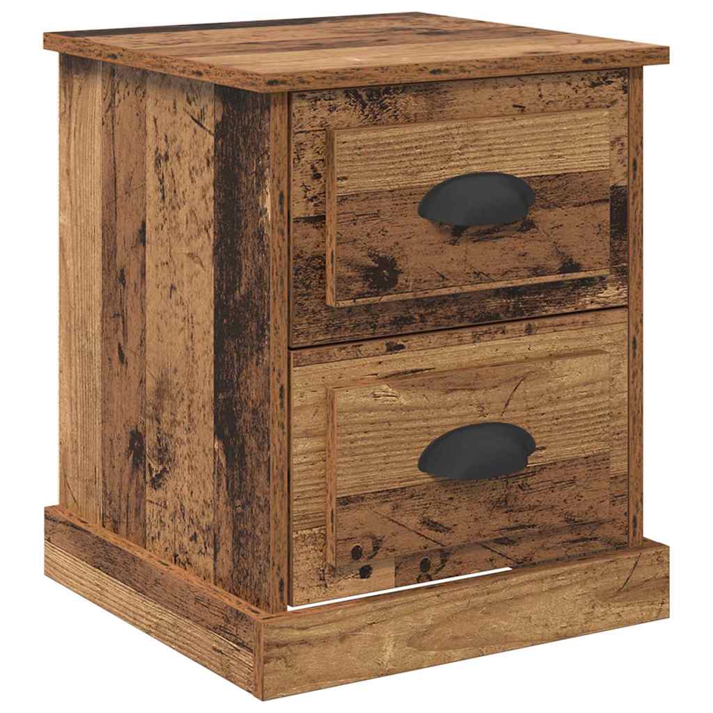 Bedside Cabinet with Drawer 2 pcs Old Wood 39 x 39 x 47.5 cm