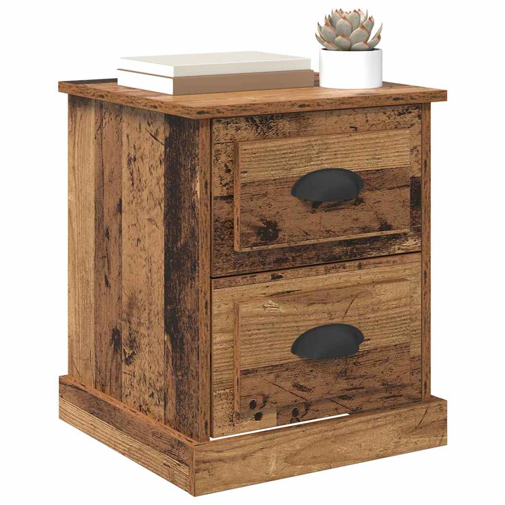 Bedside Cabinet with Drawer 2 pcs Old Wood 39 x 39 x 47.5 cm