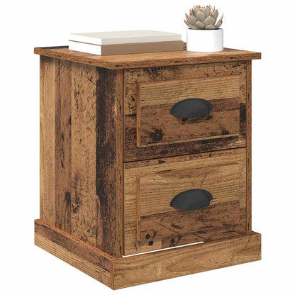 Bedside Cabinet with Drawer 2 pcs Old Wood 39 x 39 x 47.5 cm