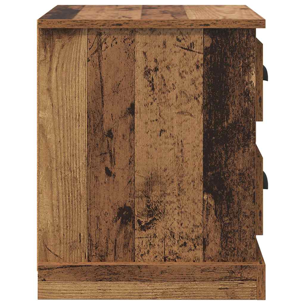 Bedside Cabinet with Drawer 2 pcs Old Wood 39 x 39 x 47.5 cm