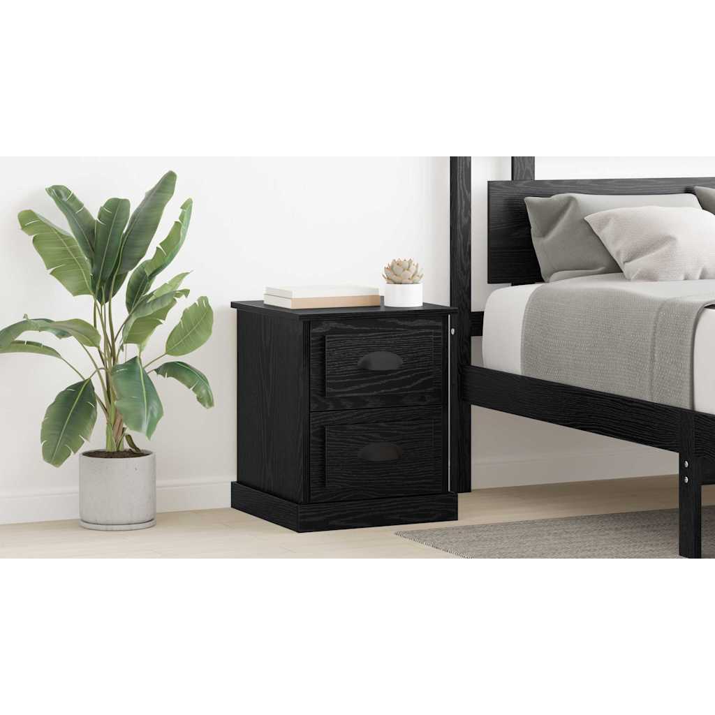 Bedside Cabinet Black Oak 39 x 39 x 47.5 cm Engineered Wood