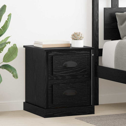 Bedside Cabinet Black Oak 39 x 39 x 47.5 cm Engineered Wood