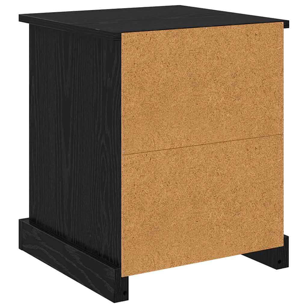Bedside Cabinet Black Oak 39 x 39 x 47.5 cm Engineered Wood