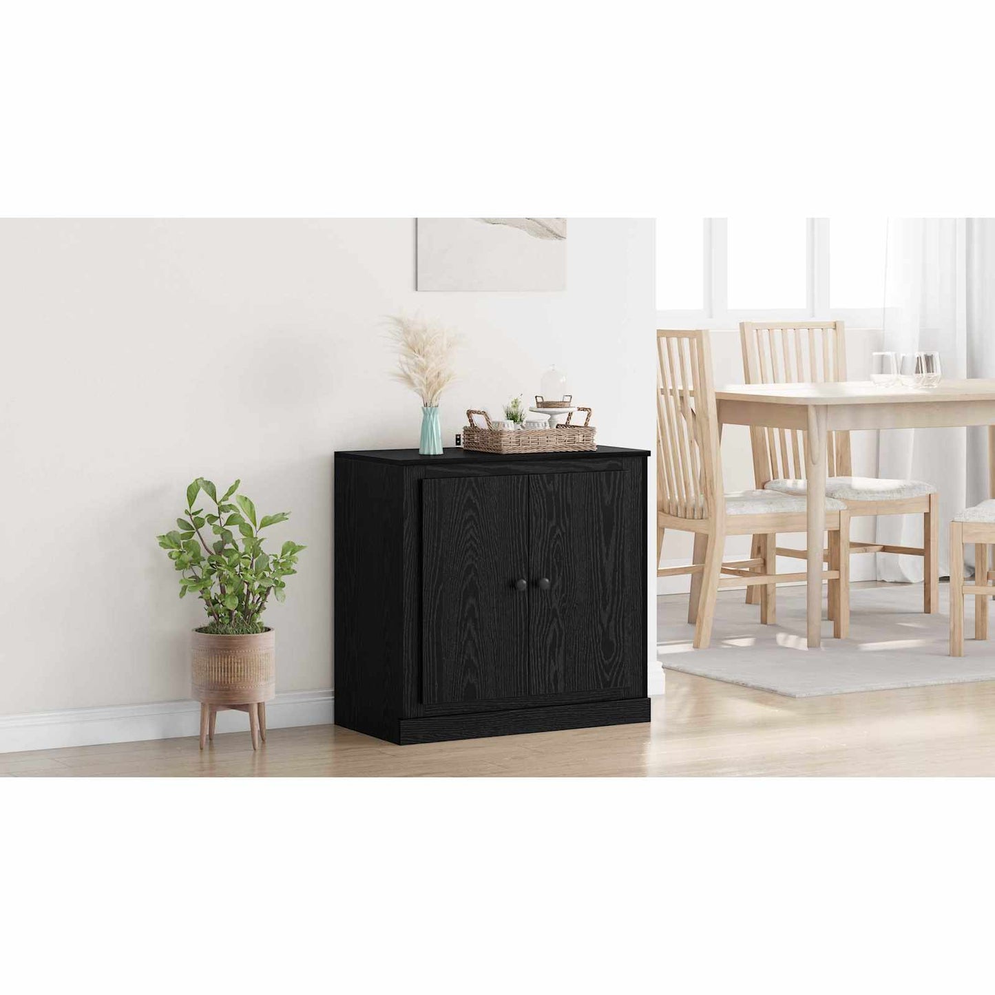 Sideboard Black Oak 70 x 35.5 x 67.5 cm Engineered Wood
