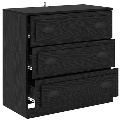 Sideboard Black Oak 70 x 35.5 x 67.5 cm Engineered Wood
