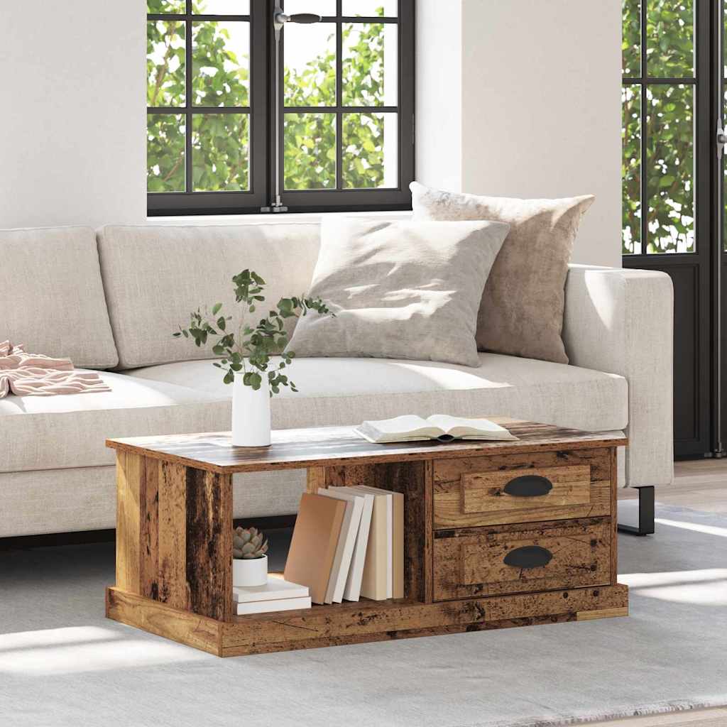 Coffee Table Old Wood 90 x 50 x 35 cm Engineered Wood