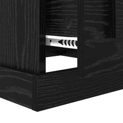 Coffee Table Black Oak 50 x 50 x 35 cm Engineered Wood