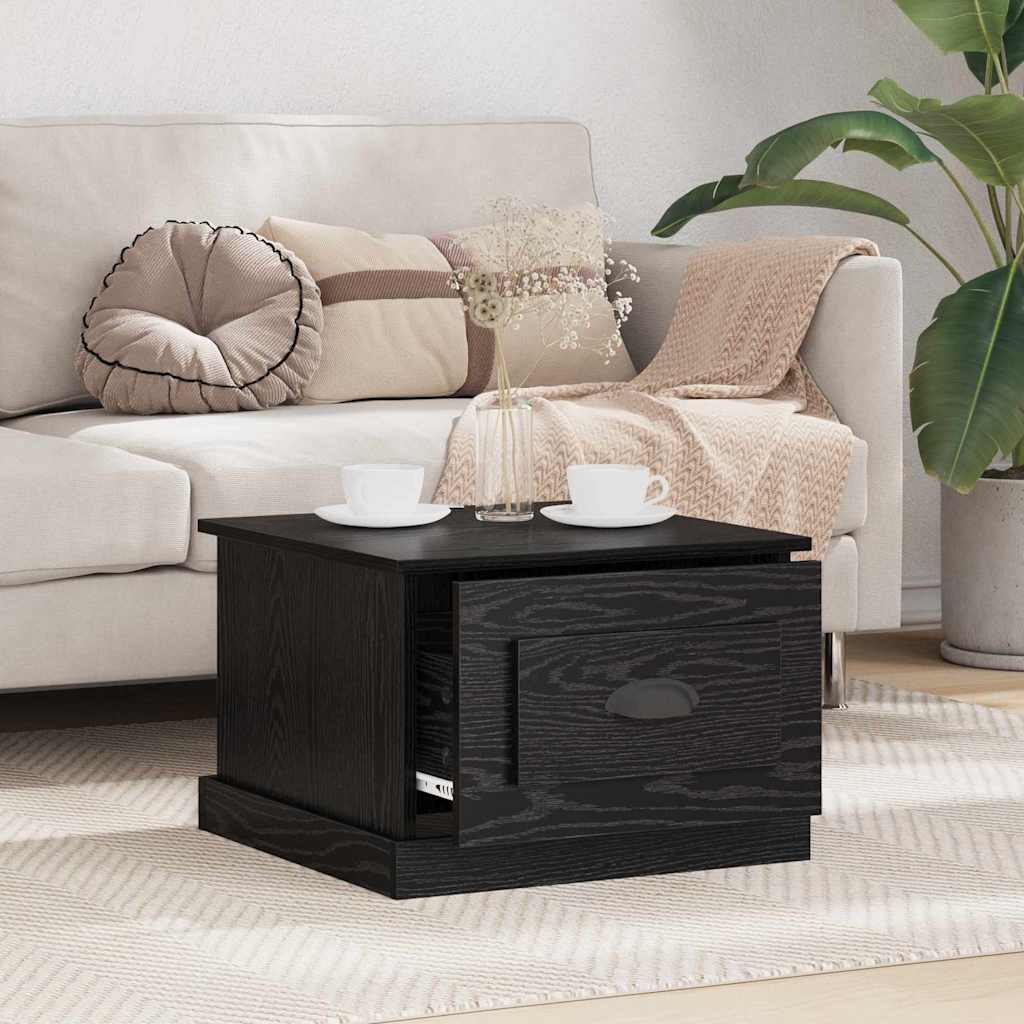 Coffee Table Black Oak 50 x 50 x 35 cm Engineered Wood