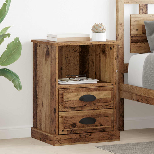 Bedside Cabinet 2 pcs Old Wood 36 x 43 x 60 cm Engineered Wood