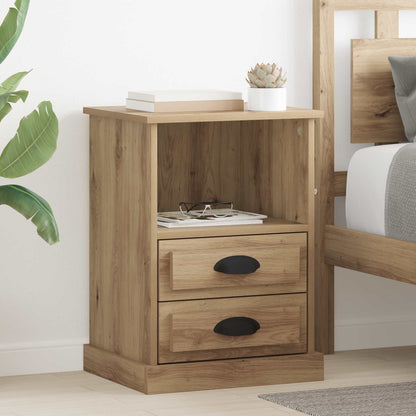 Bedside Cabinet with Drawer 2 pcs Artisan Oak 36 x 43 x 60 cm