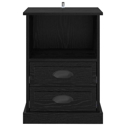 Bedside Cabinet Black Oak 36 x 43 x 60 cm Engineered Wood