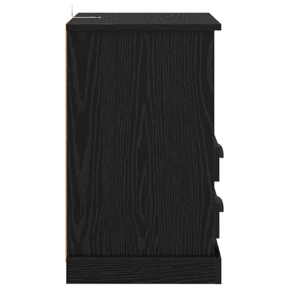 Bedside Cabinet Black Oak 36 x 43 x 60 cm Engineered Wood