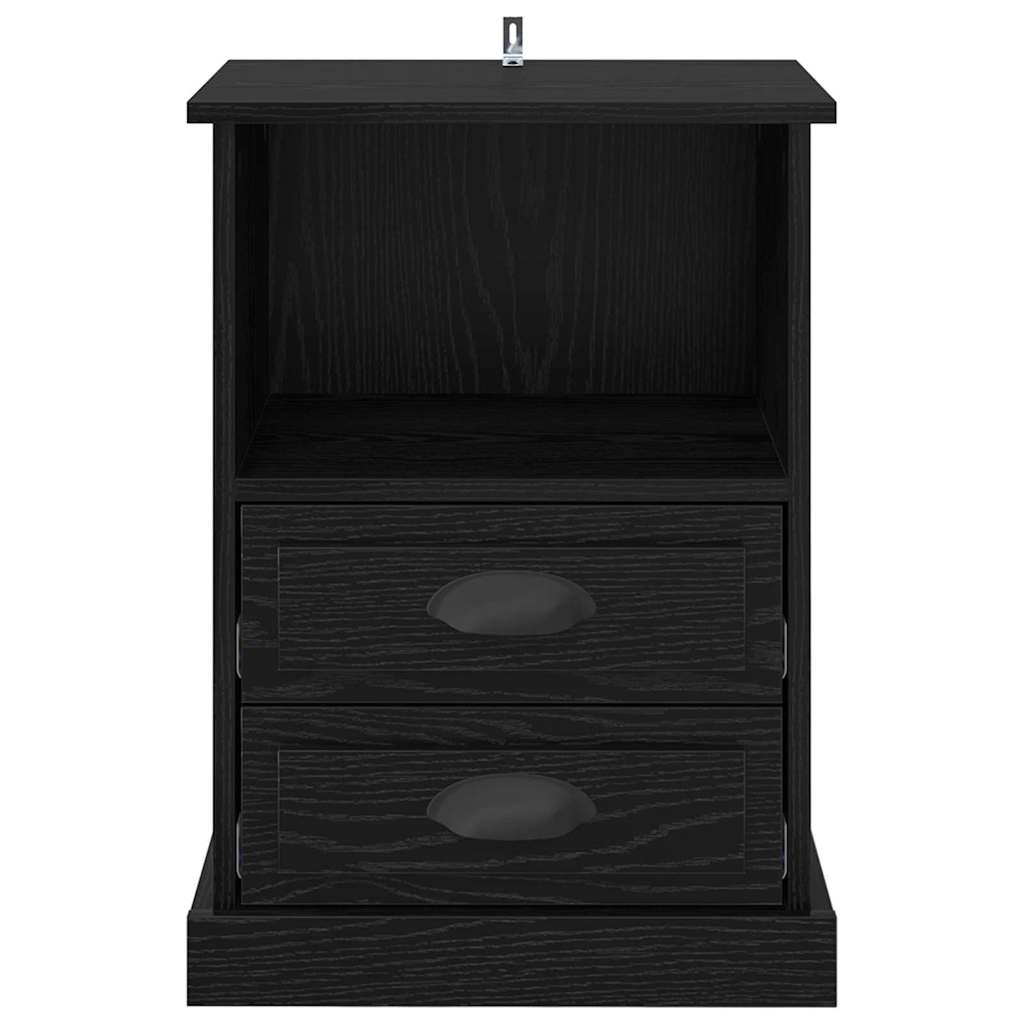 Bedside Cabinet 2 pcs Black Oak 36 x 43 x 60 cm Engineered Wood