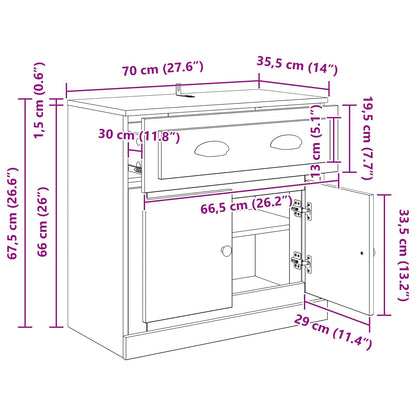 Highboard Artisan Oak 70 x 35.5 x 67.5 cm Engineered Wood