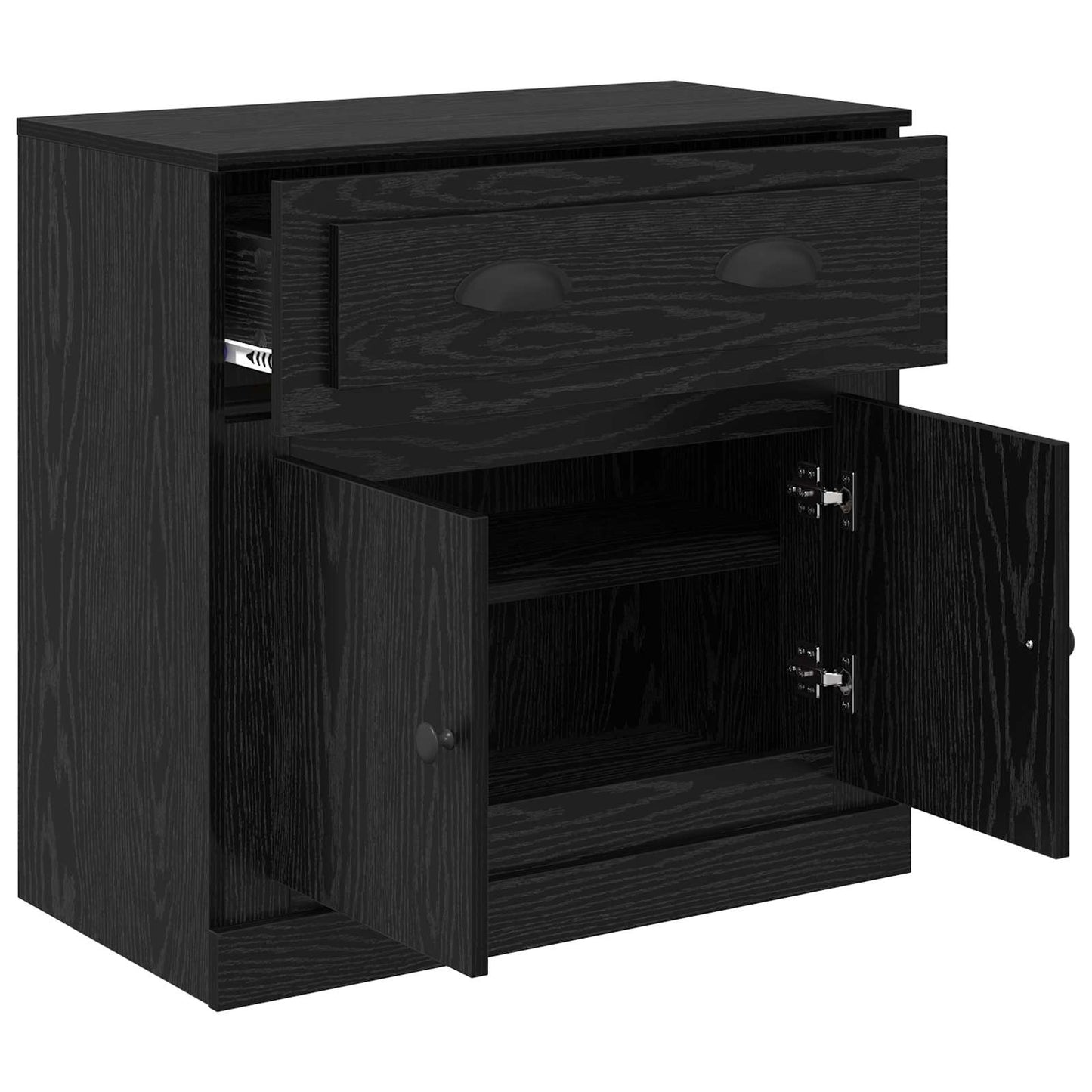 Highboard Black Oak 70 x 35.5 x 67.5 cm Engineered Wood