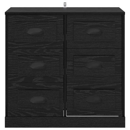 Sideboard Black Oak 70 x 35.5 x 67.5 cm Engineered Wood